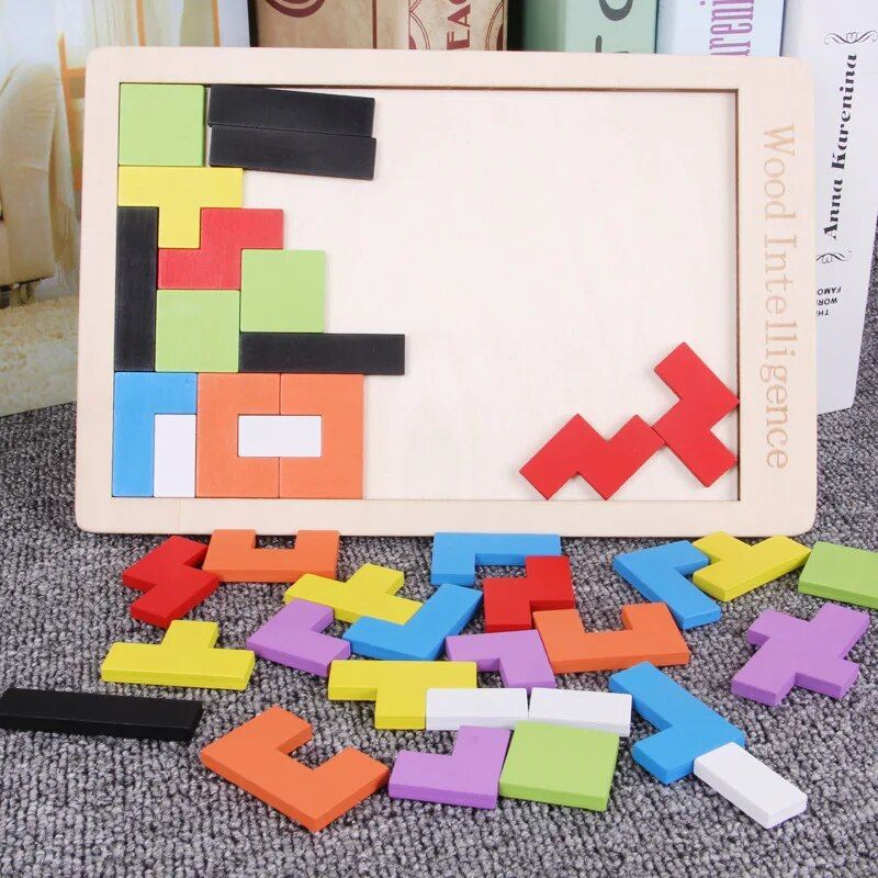 Tetris Montessori Early Education Kids Wooden Puzzle