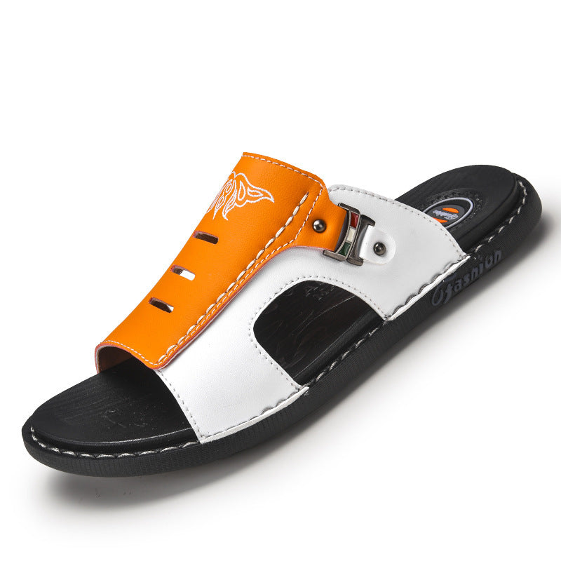 New Style Casual Leather Outdoor Men's Slippers