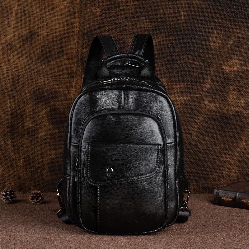 Travel Multifunctional Men's First Layer Cowhide Bag