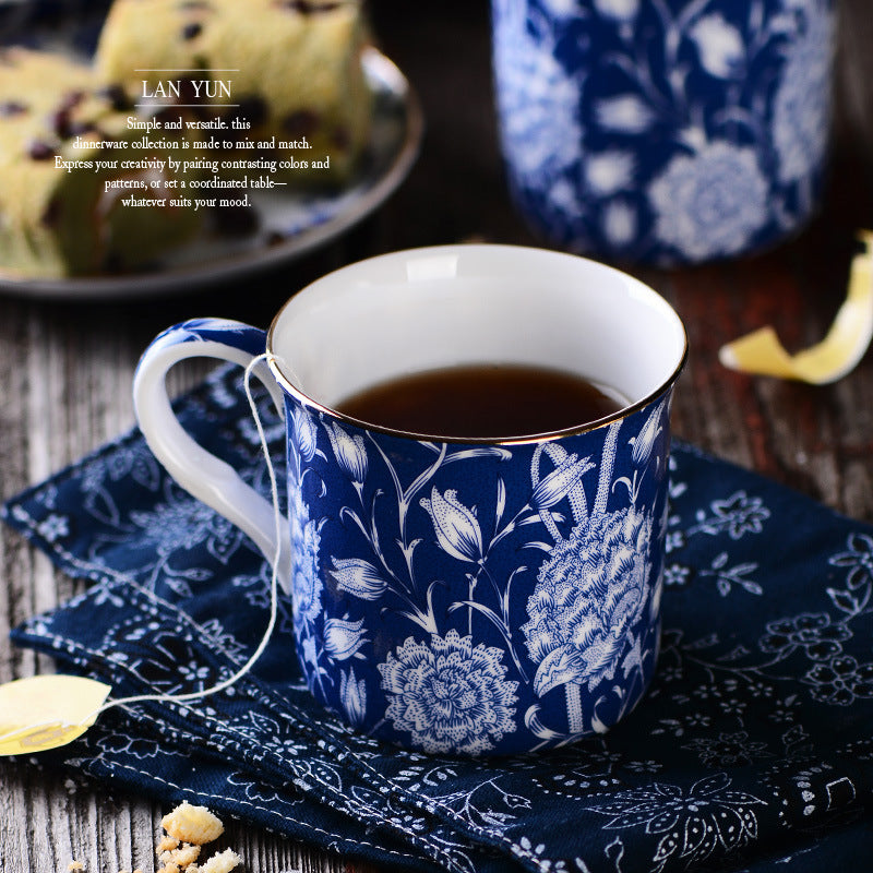 European Blue And White Mug