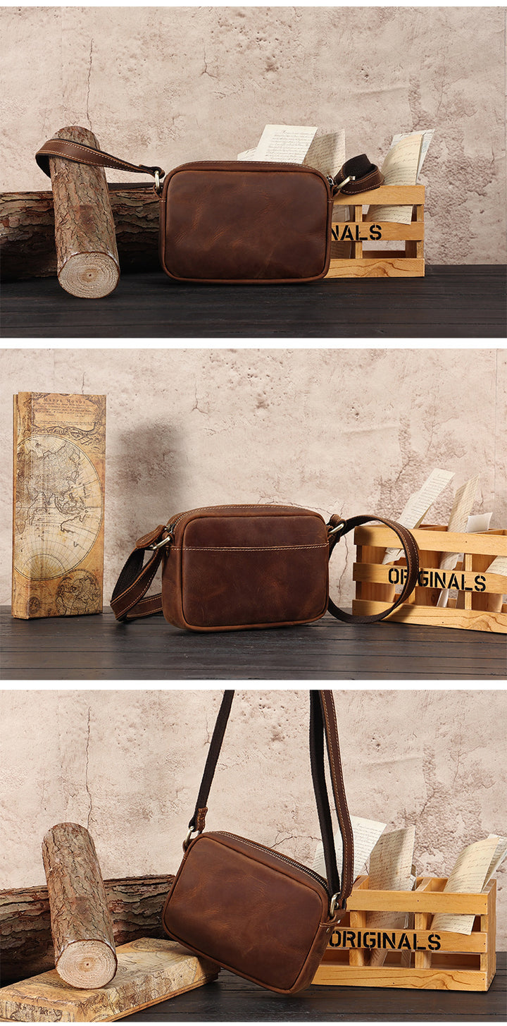 High-end Niche Messenger Men's Full Cowhide Shoulder Bag Men's Bag Genuine Leather Retro