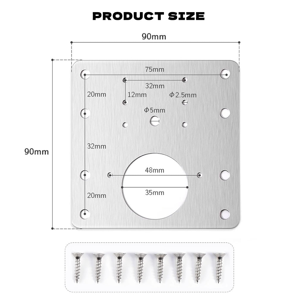 Universal Stainless Steel Hinge Repair Plate for Cabinet & Furniture