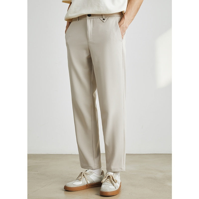 Ankle-length Thin Slim-fitting Small Straight Casual Suit Pants