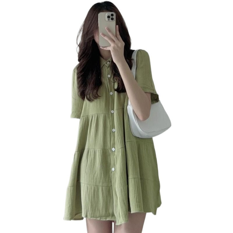 Plump Girls Plus Size French Minority Shirt Dress For Women Summer