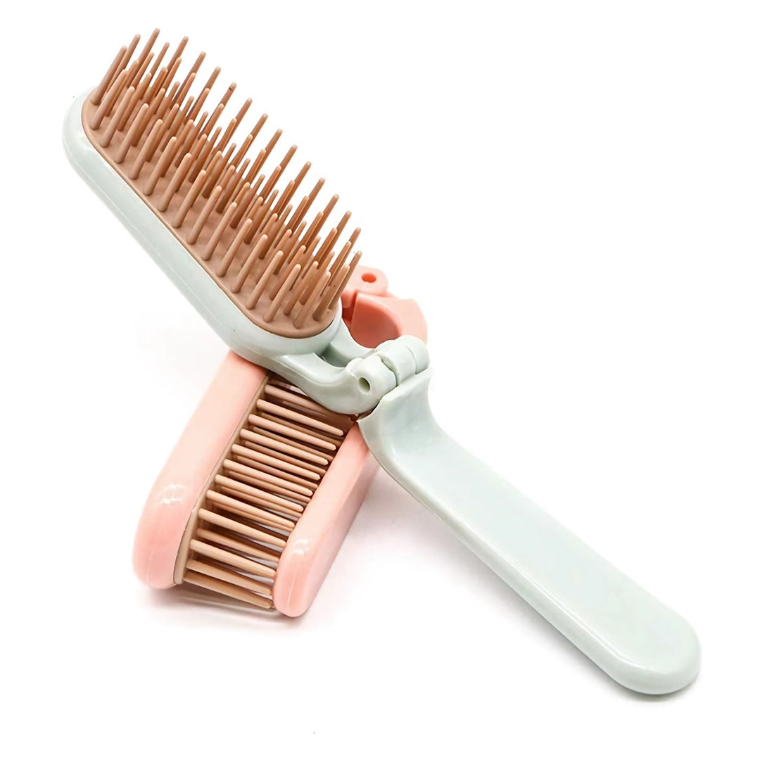 Compact Foldable Detangling Hair Brush & Scalp Massager