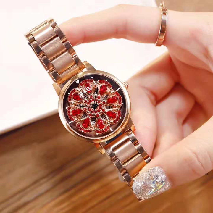 Diamond Set Pattern Imported Movement Female Watch