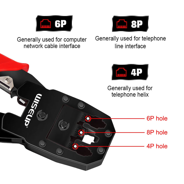 Professional Network Cable Stripping Crimping Pliers with RJ45 UTP LAN Cable Tester