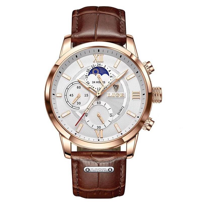 Luxury Casual Leather Quartz Men's Watch