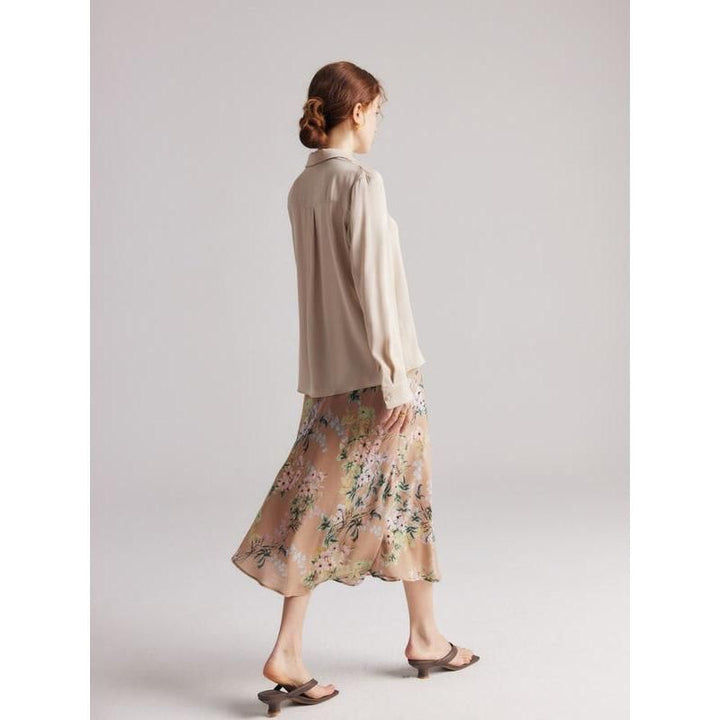 Chiffon Floral A-Line Skirt for Women