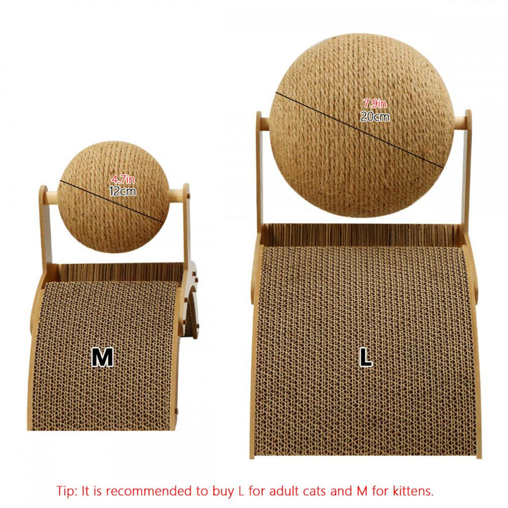 Wear-Resistant Cat Scratching Board & Sisal Rope Ball Toy