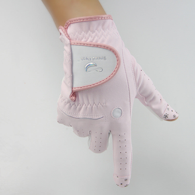 PU Fabric Breathable And Convenient Sun Protection Hands Golf Fingerless Gloves