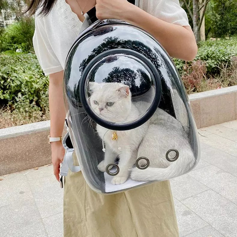 Luxury Cat Space Capsule Backpack - Transparent Pet Carrier for Stylish Outings