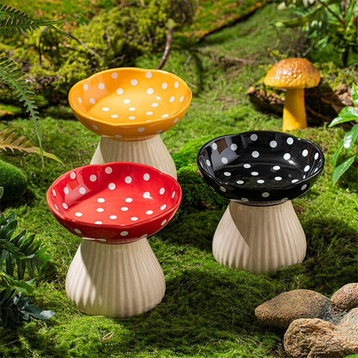 Cute Mushroom Ceramic Pet Bowl