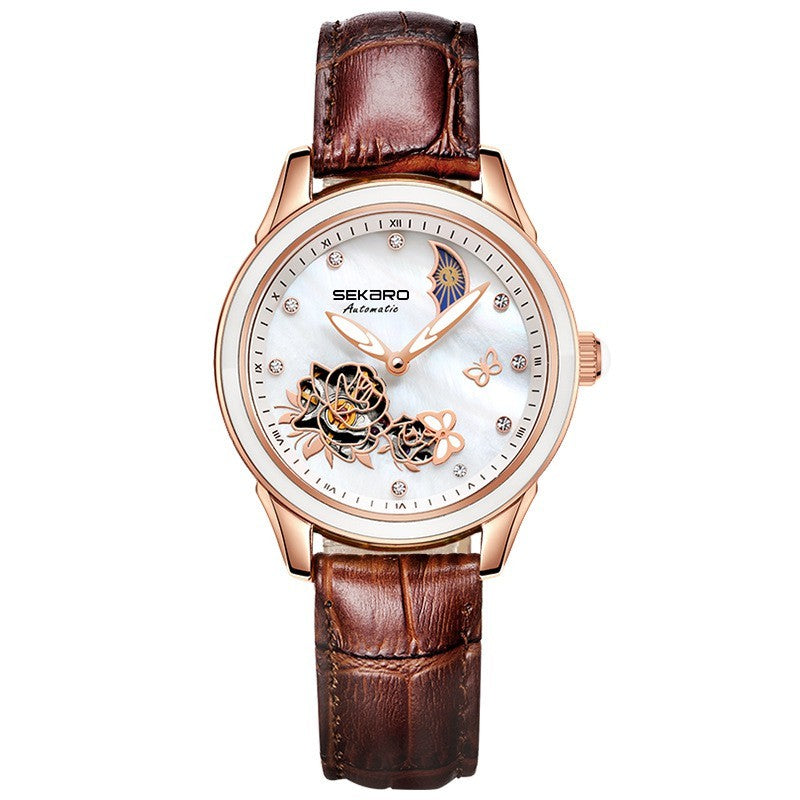 Fashion fashion hollow-out lady automatic mechanical watch