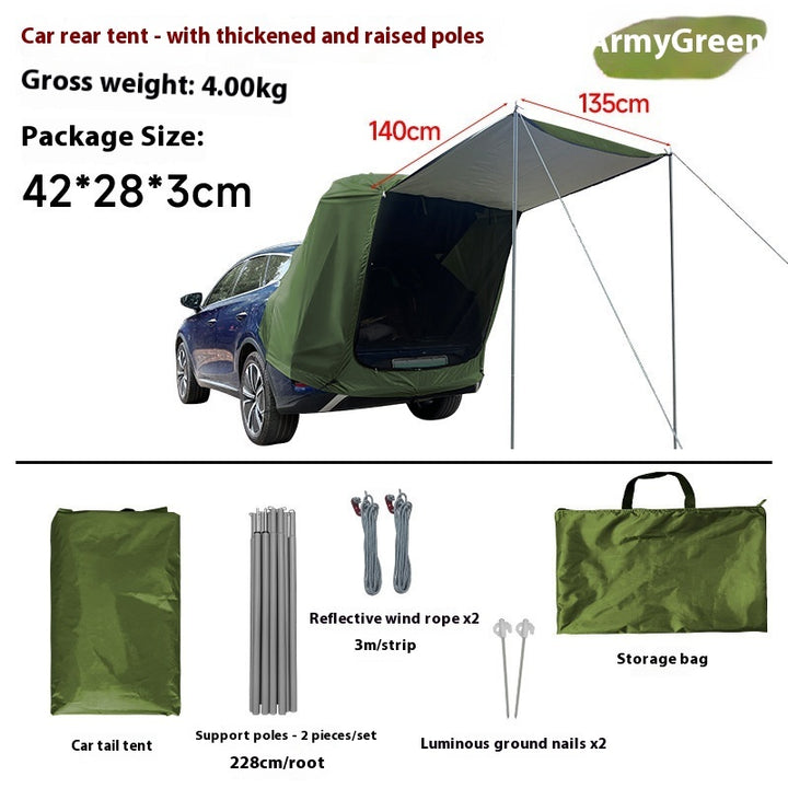 Outdoor Camping Roof Extension Sun-proof Rainproof Rear Tent