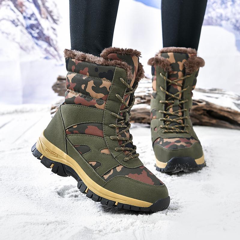 Snow Boots Outdoor Army Green Camouflage High-top Cotton Shoes