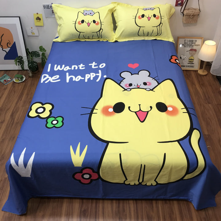 Cotton Cartoon Single Piece Can Be Equipped With Duvet Cover Sheet