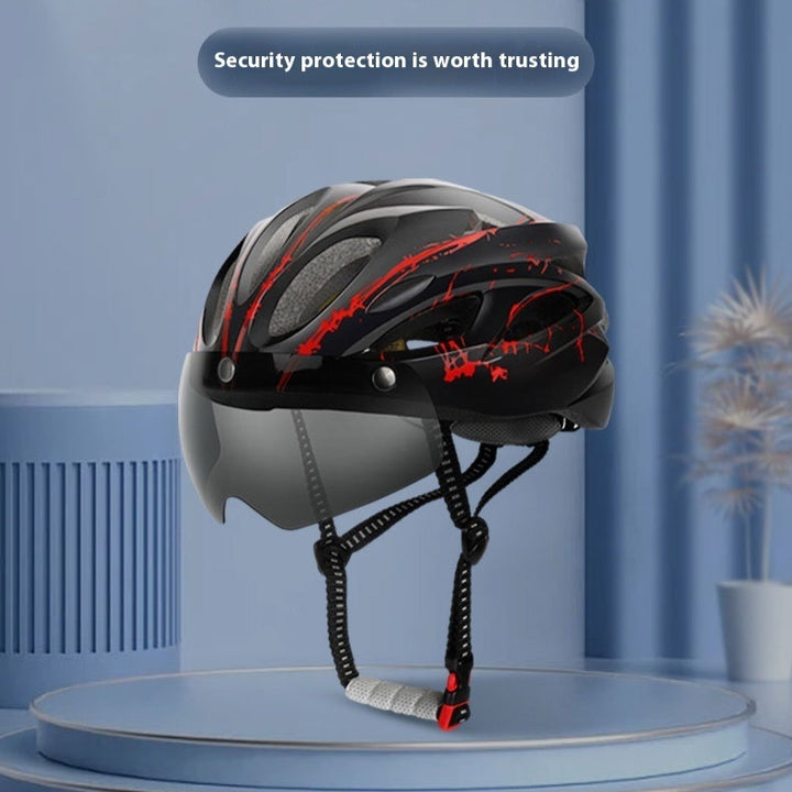 Bicycle Riding Protective Helmet Belt Goggles