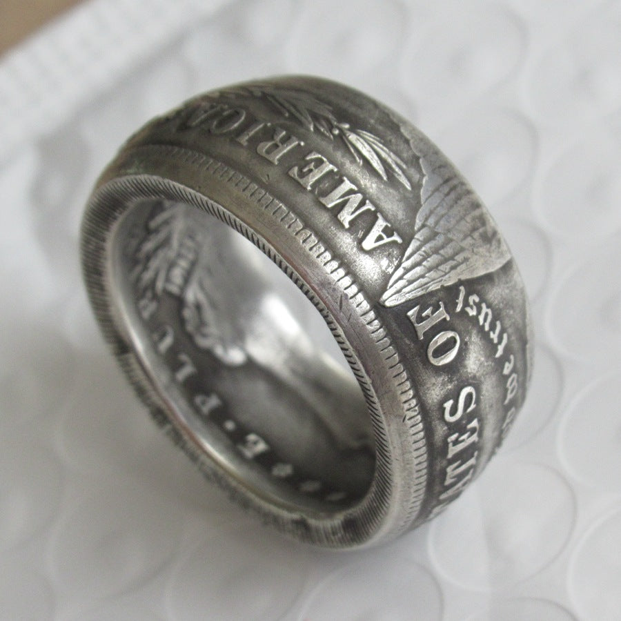 Antique Coin US Morgan Silver Dollar Ring