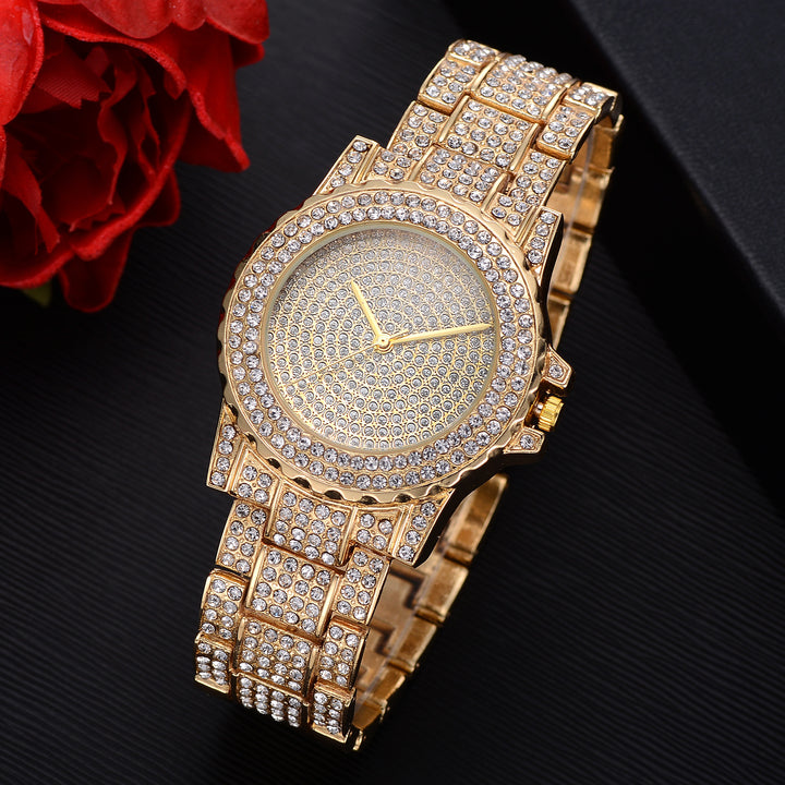 Simple Diamond British Fashion Alloy Fashion Steel Band Ladies Watch