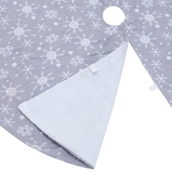 Gray Background White Snowflake Tree Skirt Dress Up Props