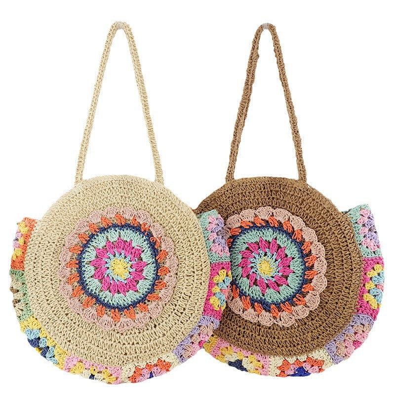 Colorful Woven Casual Beach Shoulder Bag