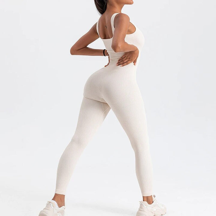 Square Neck Bodycon Yoga Jumpsuit