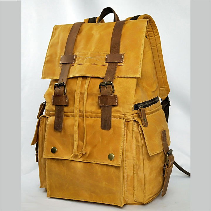 European And American Retro Waxed Canvas Backpack