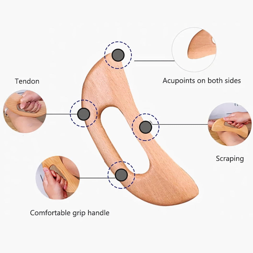 Wooden Gua Sha Massage Therapy Tool for Full Body Relaxation and Slimming