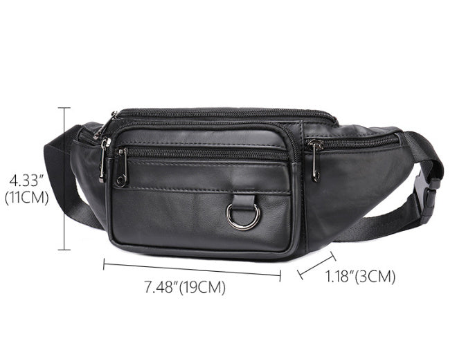 Leather Phone Belt Men's Multifunctional Chest Bag Crossbody