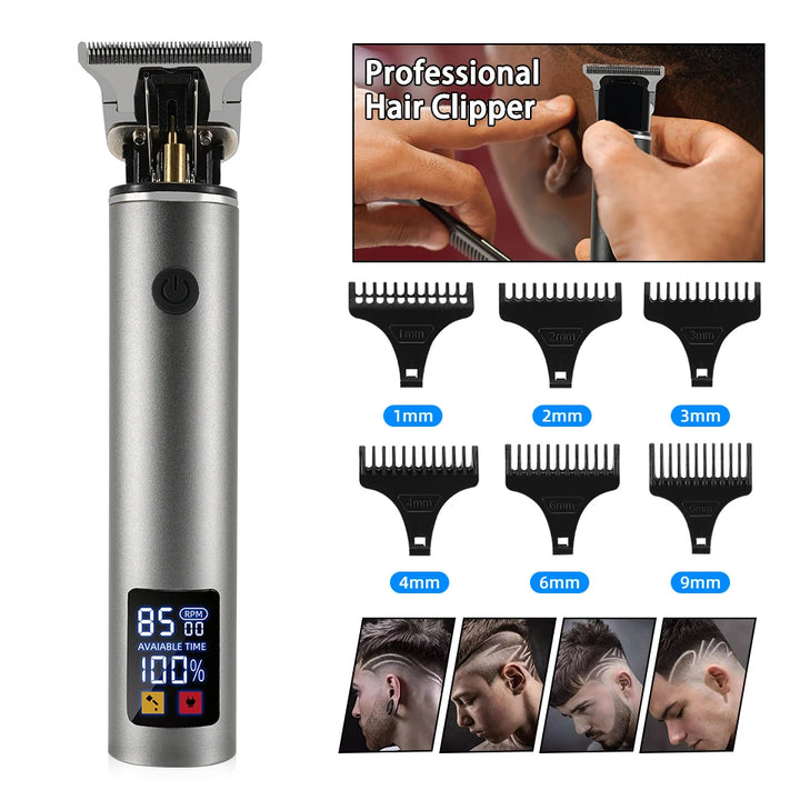 Electric Hair Trimmer for Men - Cordless Beard & Hair Cutting Machine, Professional Clippers with Adjustable Gears