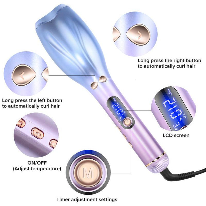 Multi-Automatic LCD Ceramic Rotating Hair Curler