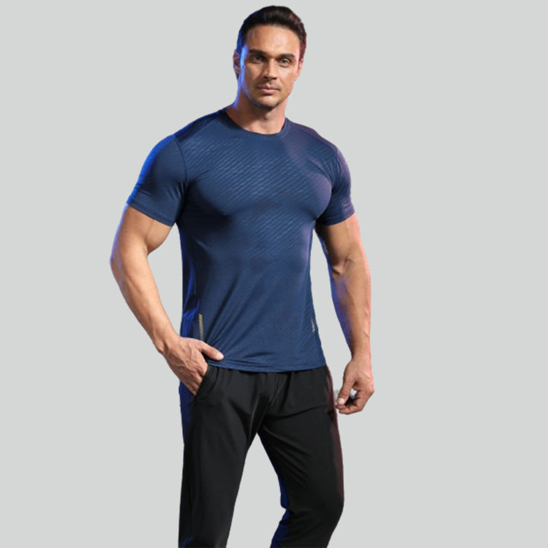 New Summer Short Sleeve Round Neck Quick-drying Breathable Sports T-shirt Men