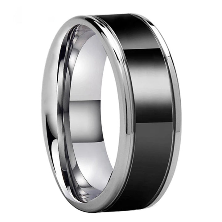 Tungsten Steel Ring Black Business Fashion