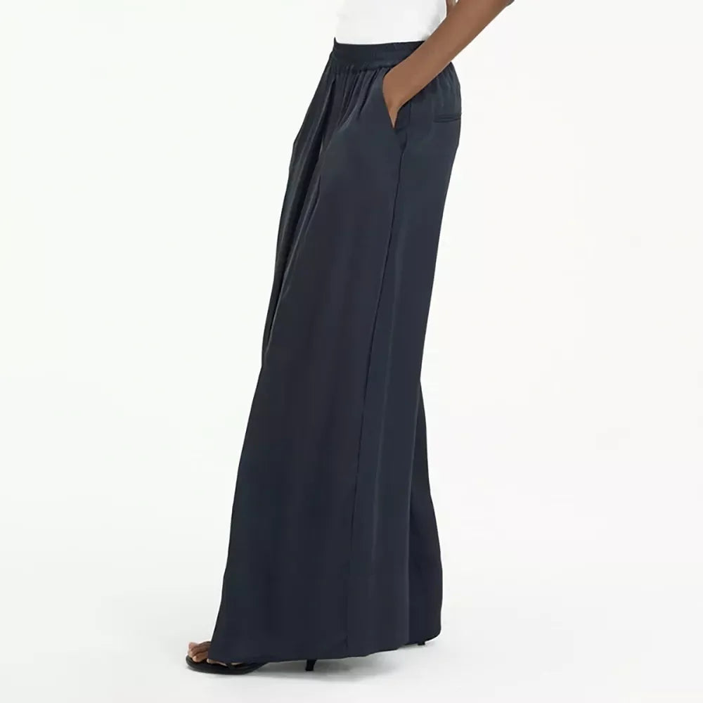 High-Waist Wide-Leg Pants with Unique Patchwork Design