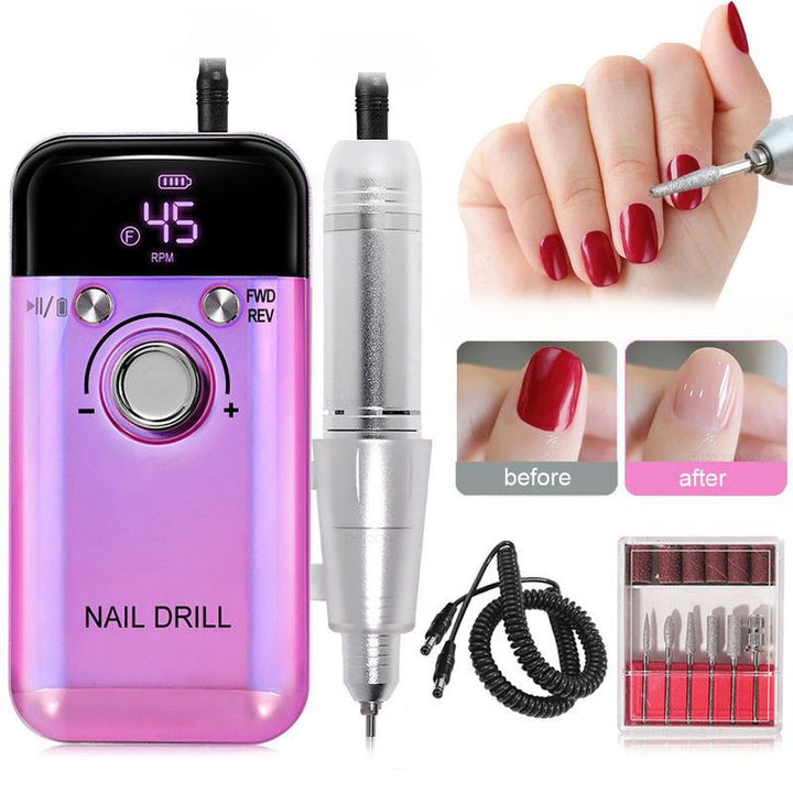 Nail Drill Machine 45000RPM Rechargeable Electric Nail Drill Polisher for Professional Manicure