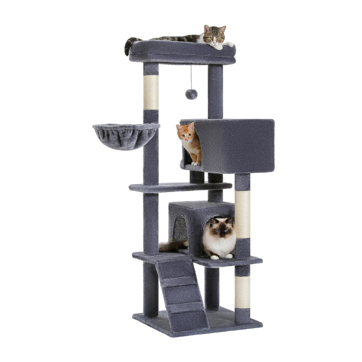 Cat Tree for Large Cats with Spacious Perch & Hammock