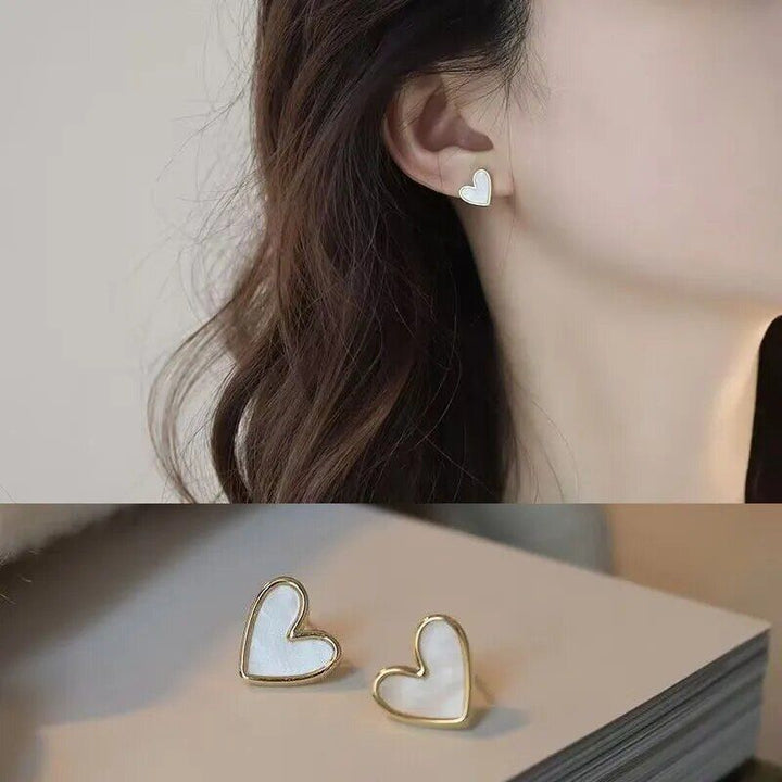 Trendy Heart Bling Zircon Stud Earrings