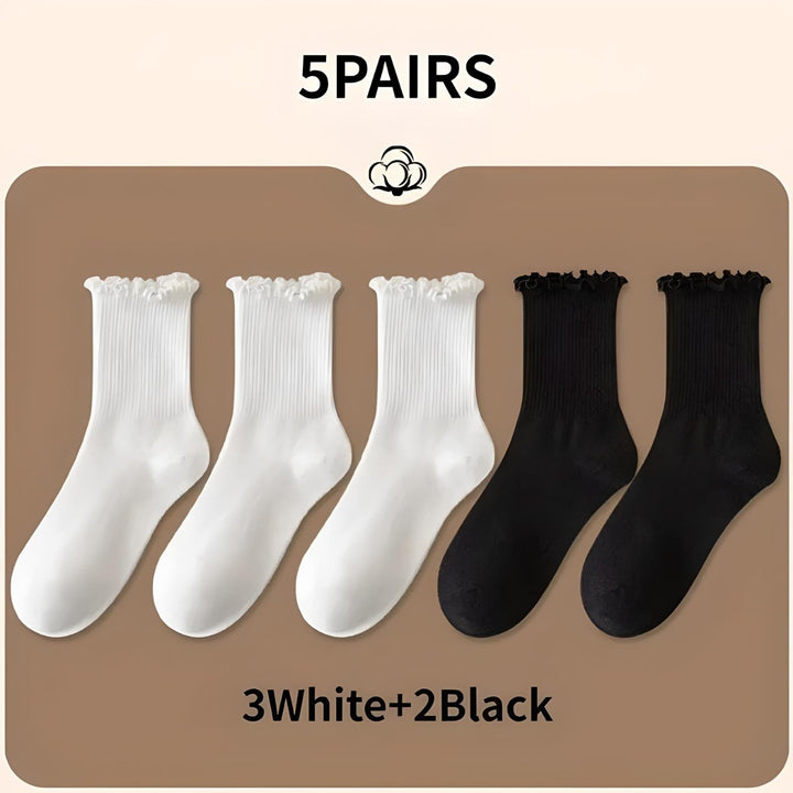 5 Pairs Women’s Ruffle Ankle Socks