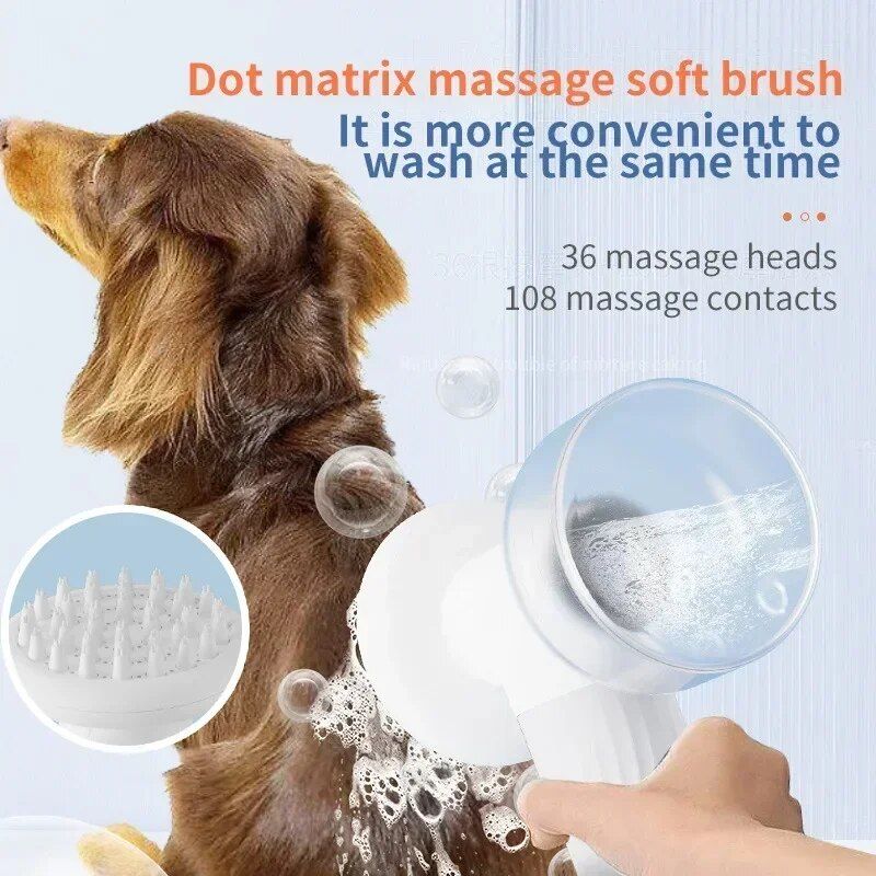 Effortless Pet Bubble Bath Brush: Soothing Massage & Automatic Foaming