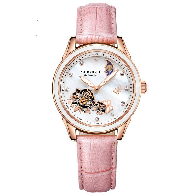 Fashion fashion hollow-out lady automatic mechanical watch