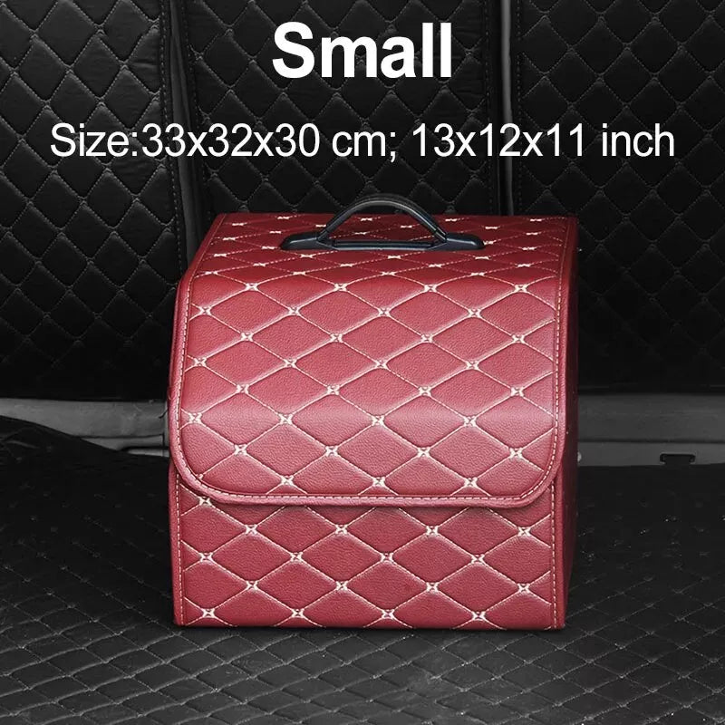 Collapsible Leather Car Trunk Organizer