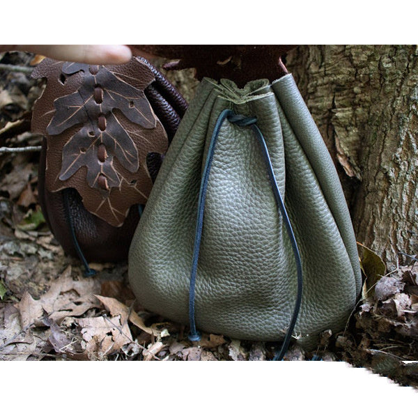 Faux Leather Medieval Leaf Pattern Belt Bag