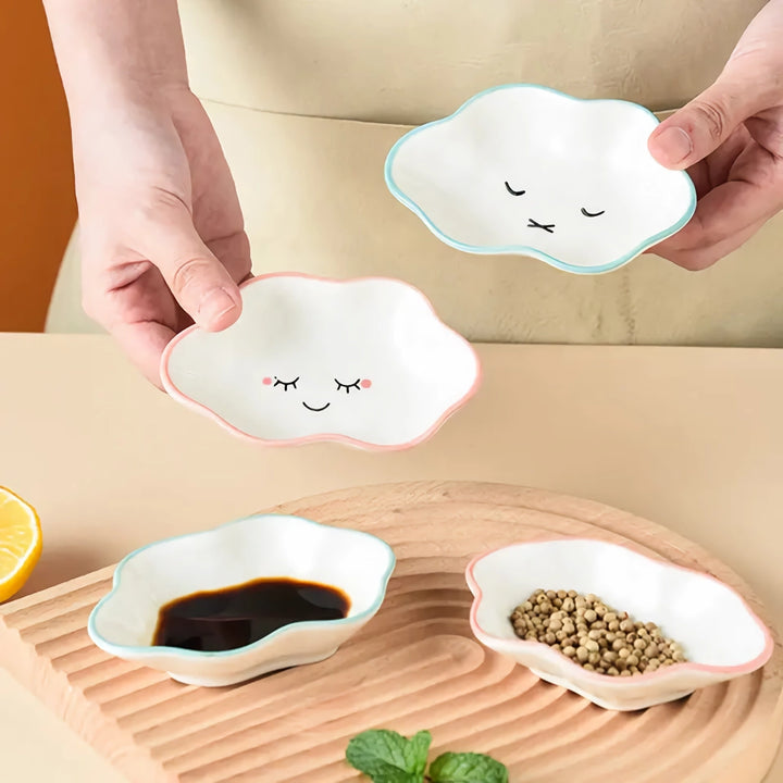 Ceramic Cute Clouds Dipping Sauce Dish