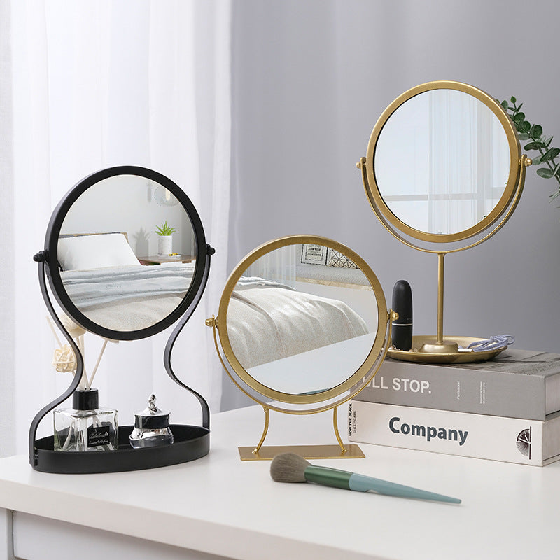 Creative Metal Vanity Mirror with Multifunctional Jewelry Storage