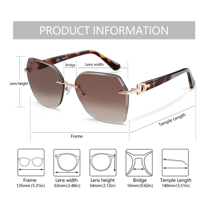 Trendy Gradient UV Protection Geometric Sunglasses