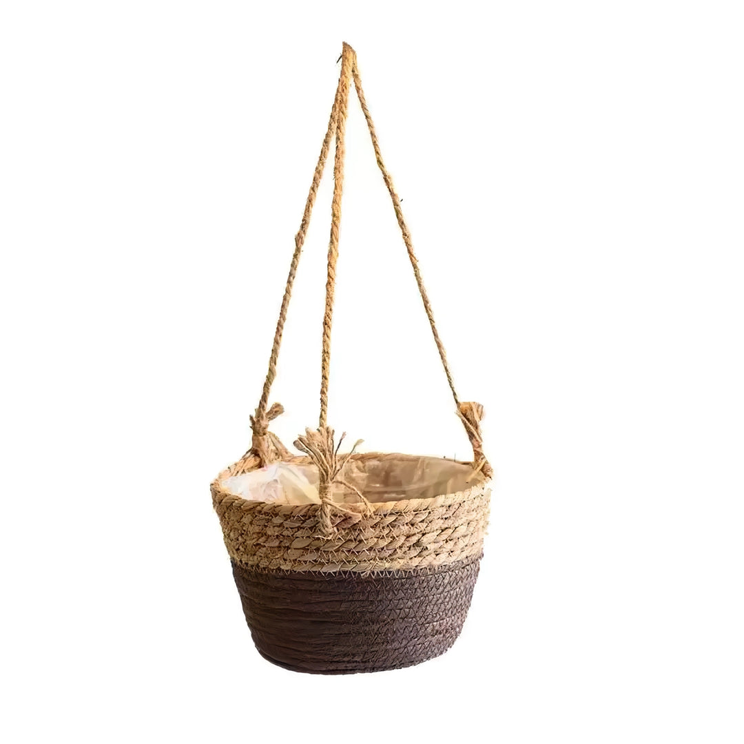 Charming Jute Rope Hanging Planter Basket for Indoor and Outdoor Decor