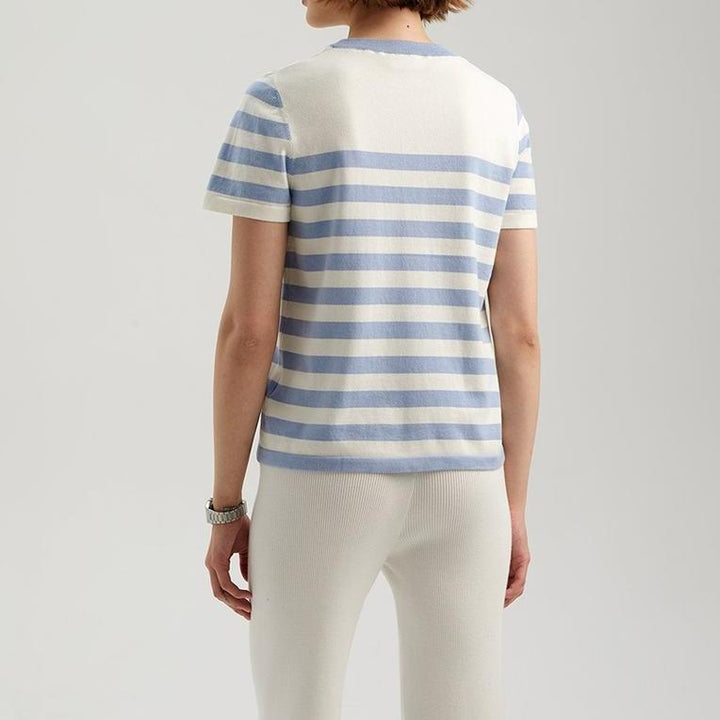 Elegant Striped Knit T-Shirt