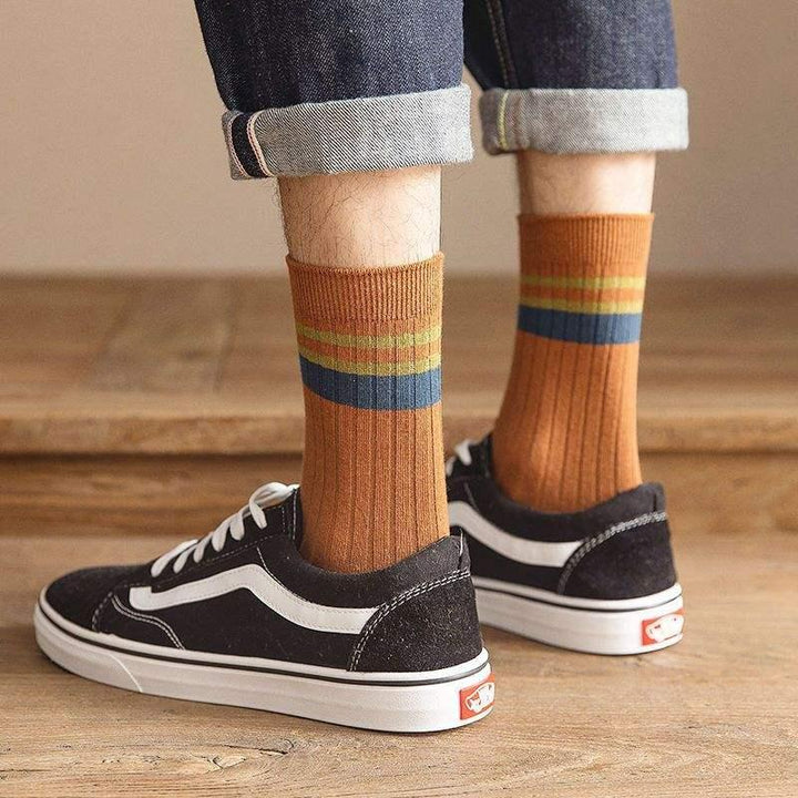 10 Pair Men's Striped Cotton Socks