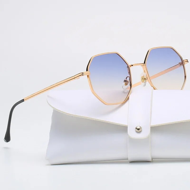 2023 Fashion Polygonal Metal Sunglasses for Women
